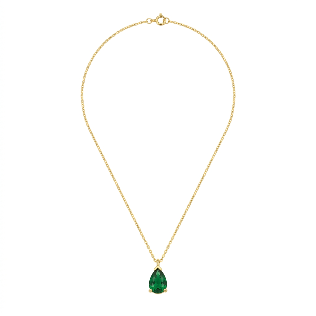 Drop Emerald Necklace