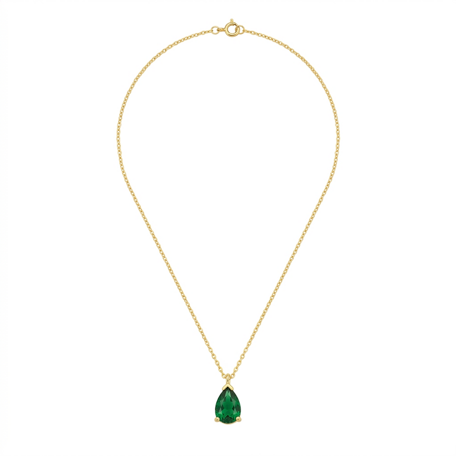 Drop Emerald Necklace