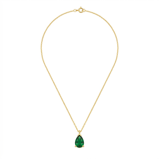 Drop Emerald Necklace