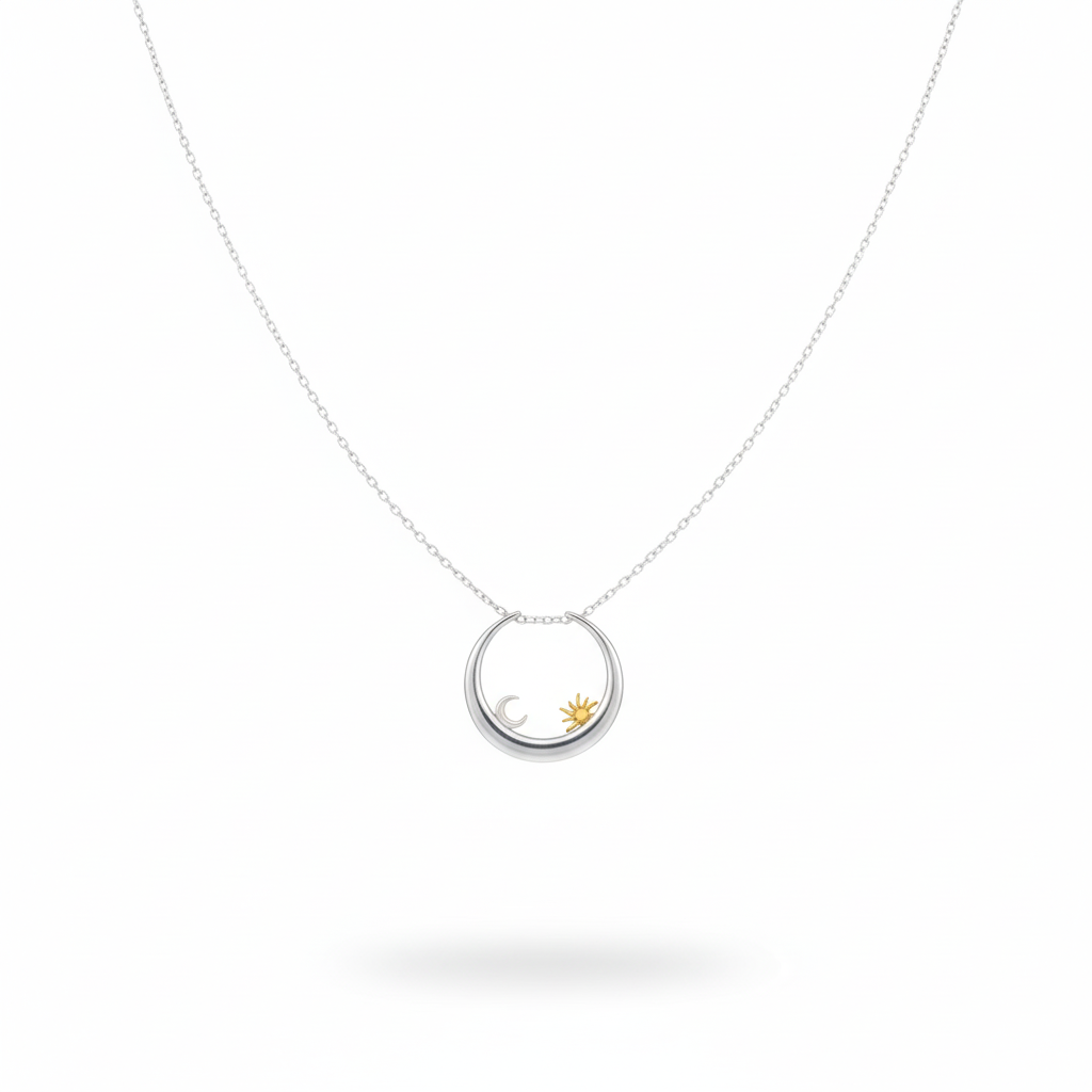 Sun and Moon Ring Holder Necklace