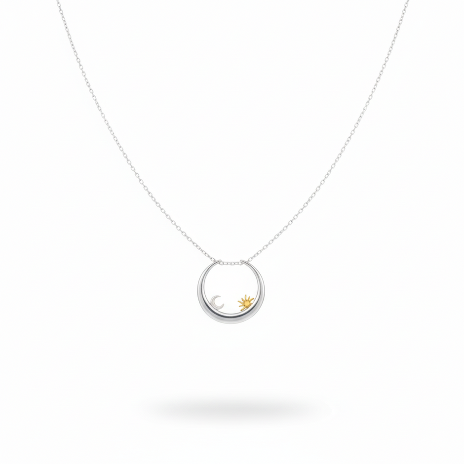 Sun and Moon Ring Holder Necklace