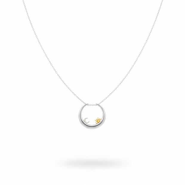 Sun and Moon Ring Holder Necklace