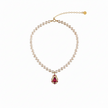 925 Sterling Silver Crystal Pearl Necklace with Zirconia Pendant