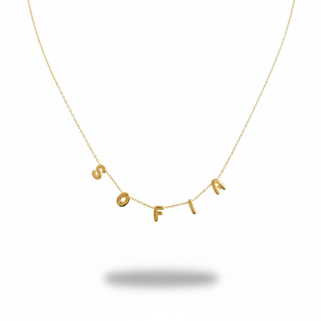 Custom 3D Bubble Letter Name Necklace