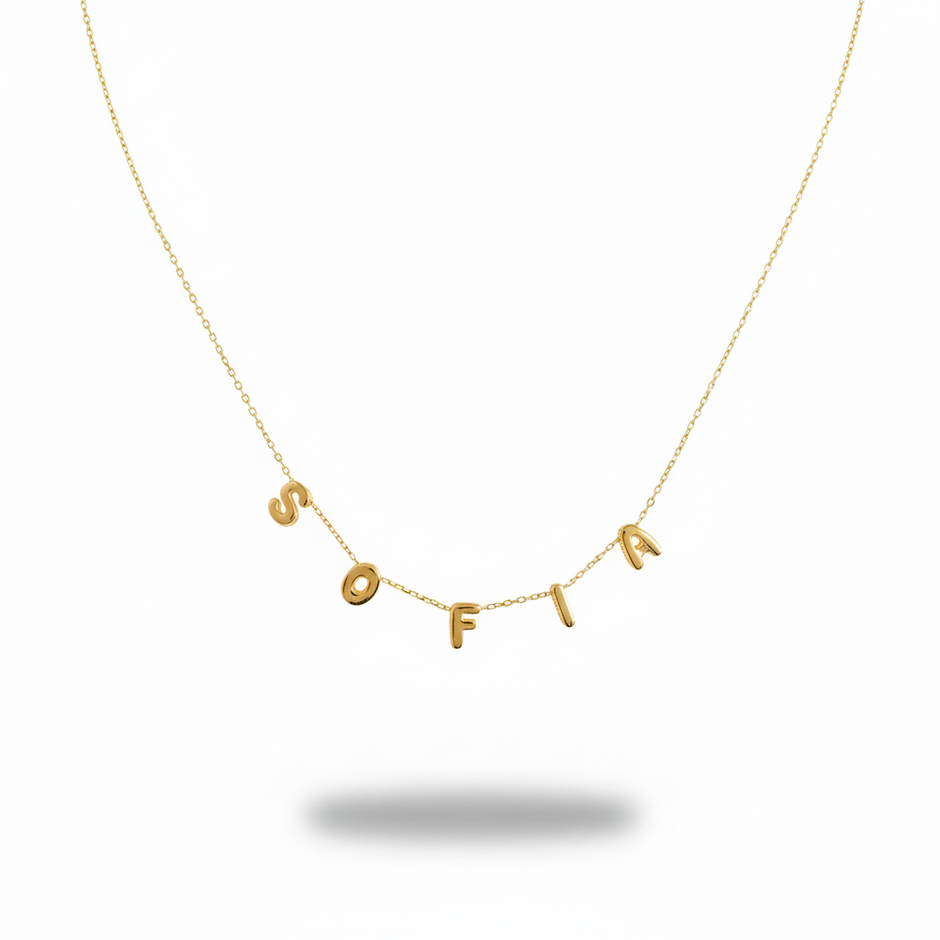 Custom 3D Bubble Letter Name Necklace