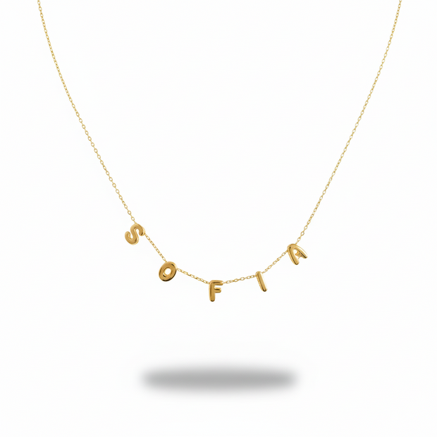 Custom 3D Bubble Letter Name Necklace