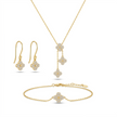 Clover Necklace Bracelet Earrings Set