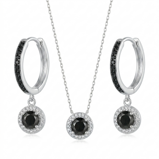 Minimalist Round Black Onyx Look Set