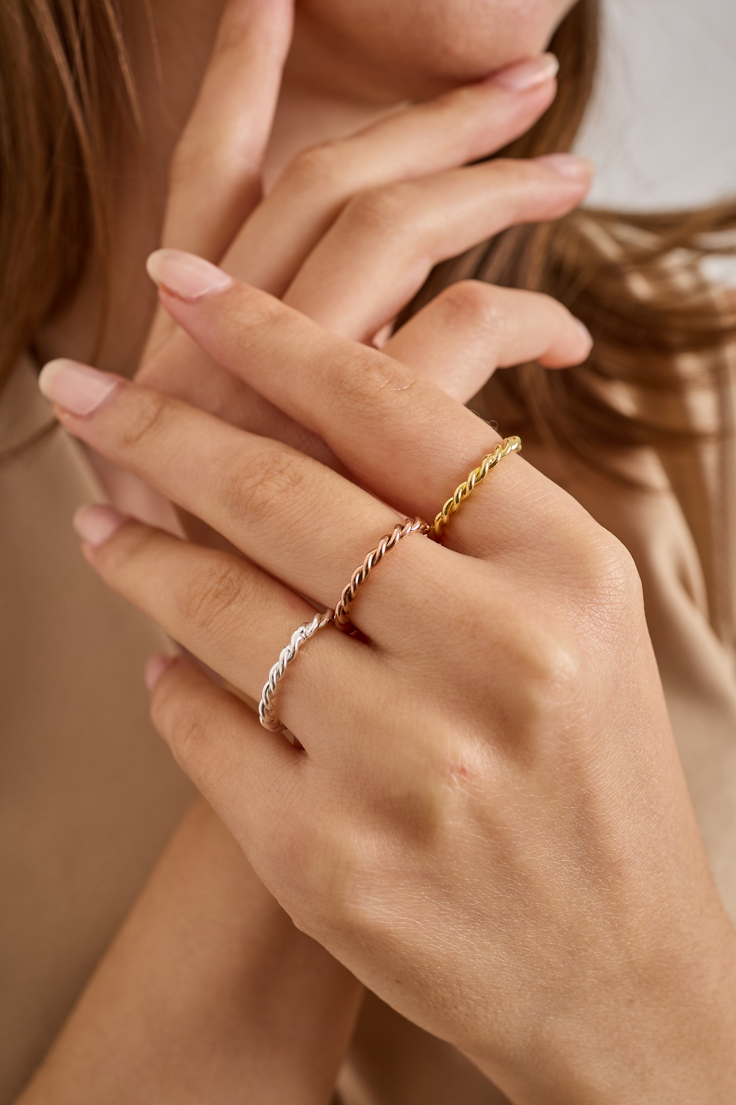 Twisted Rope Stacking Ring 925 Sterling Silver