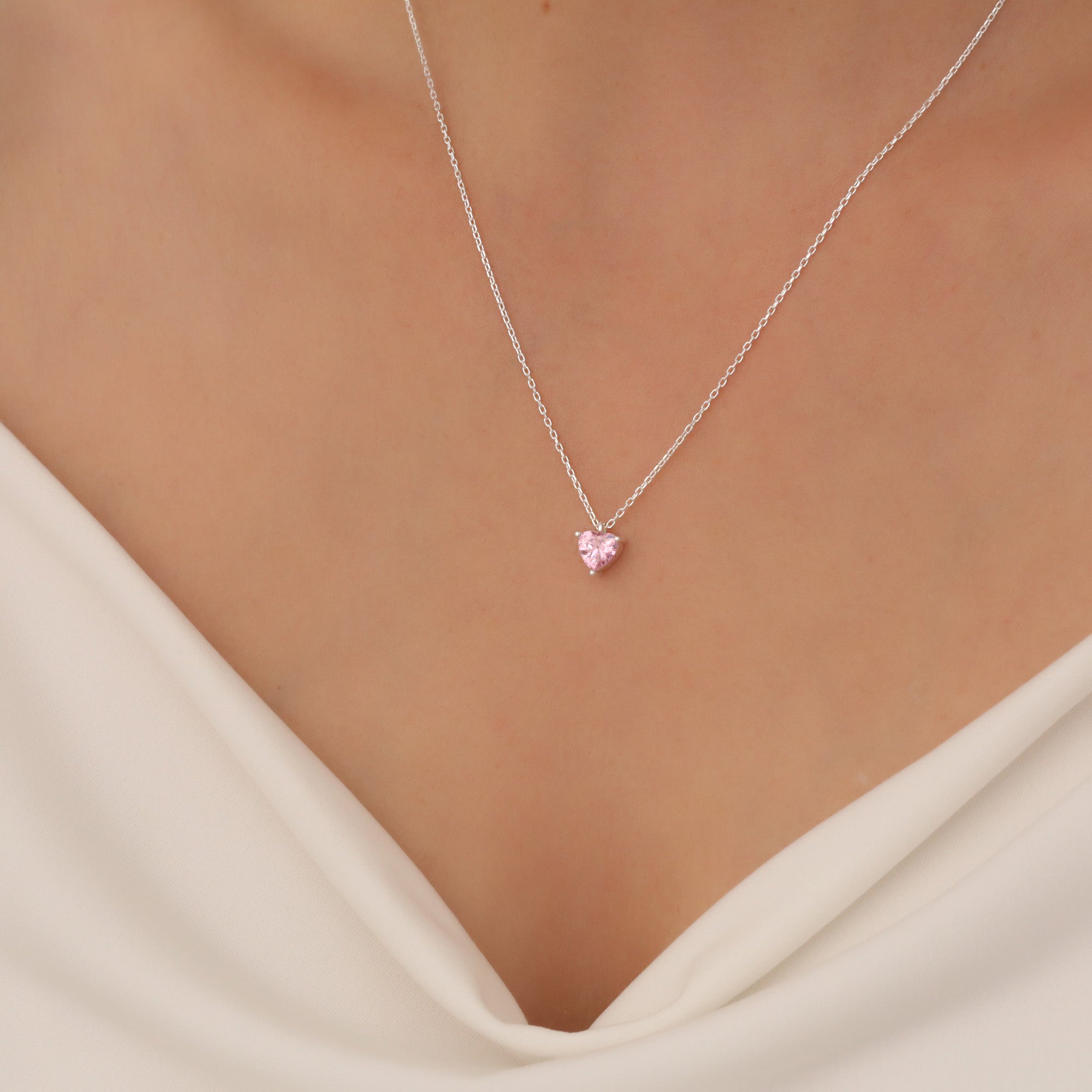 Diamond Necklace & Stud Earrings Set – 925 Sterling Silver - 4mm CZ Stone