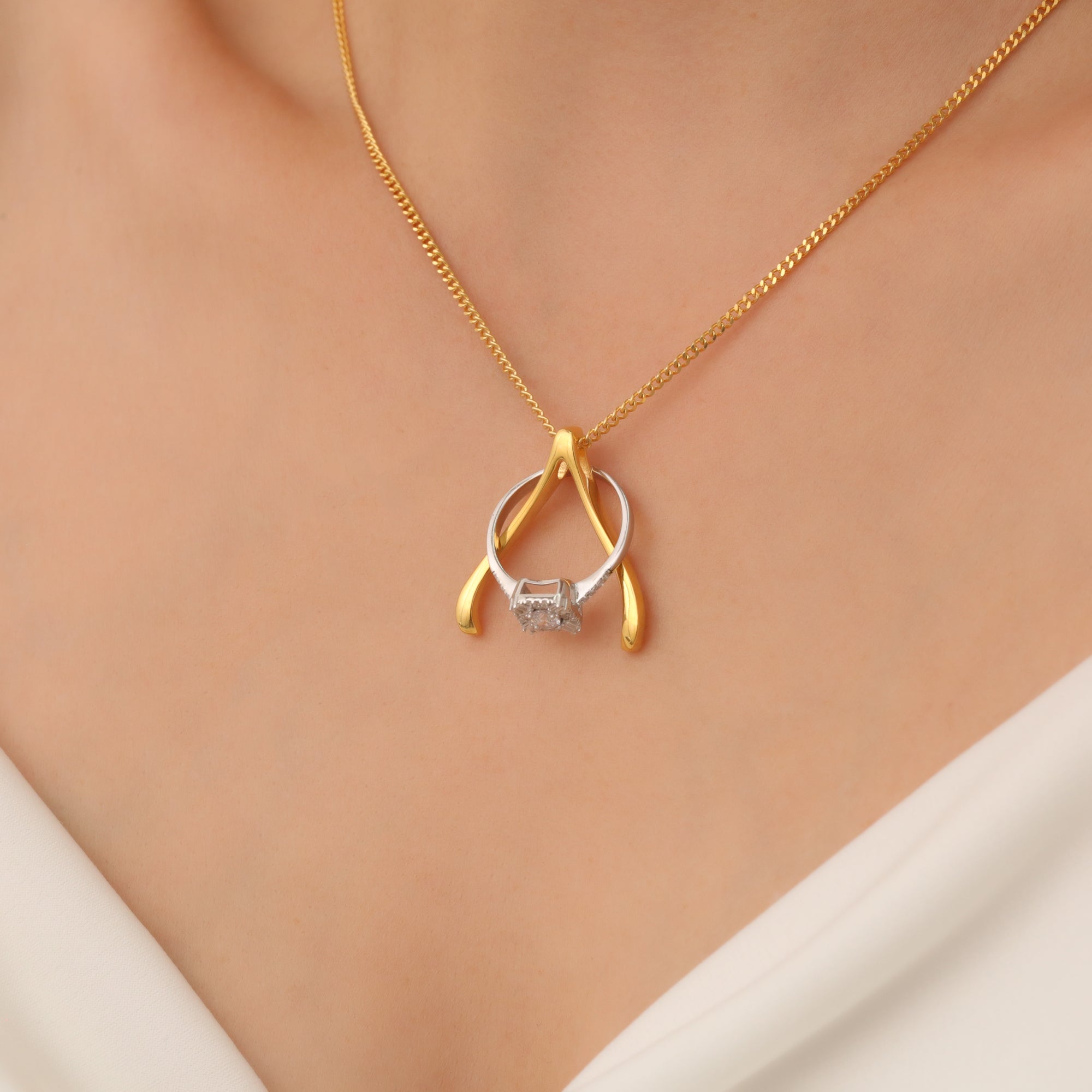 Wishbone Ring Holder Necklace