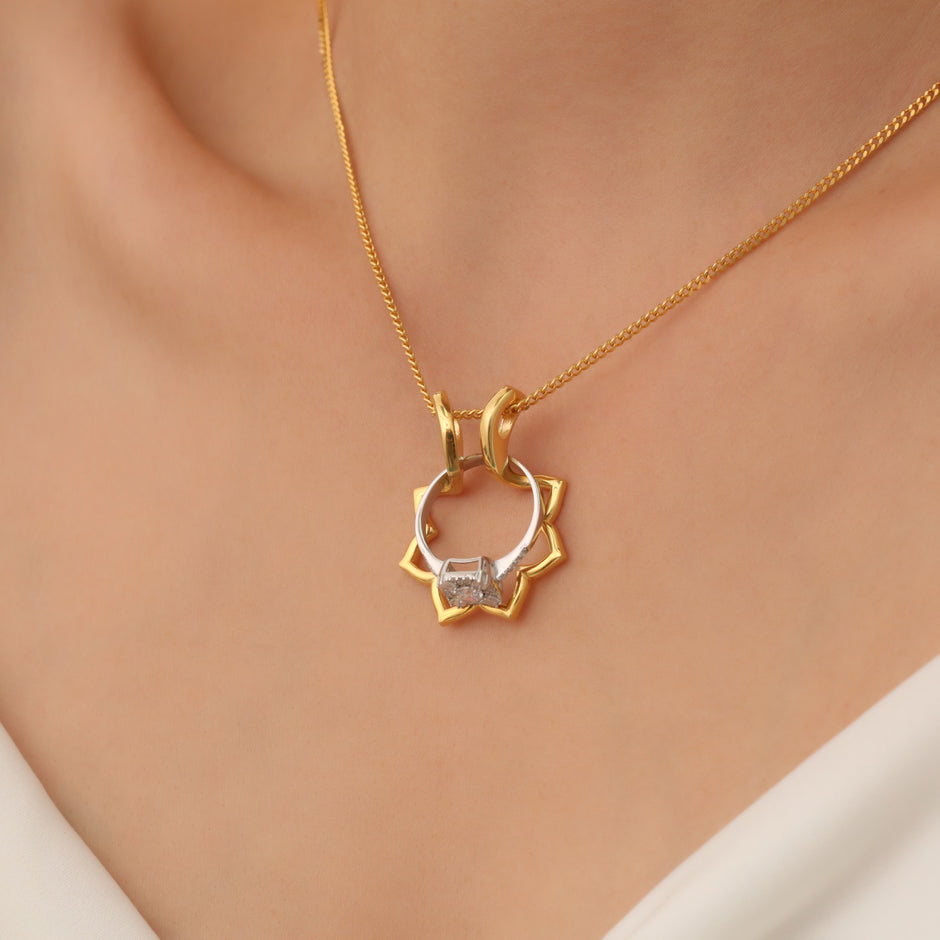 Sunflower Ring Holder Necklace