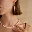 Pink Pearl Necklace & Earrings Set