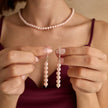 Pink Pearl Necklace & Earrings Set