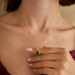 Handmade Emerald Cut Green Necklace 925 Sterling Silver