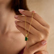 Handmade Emerald Cut Green Necklace 925 Sterling Silver