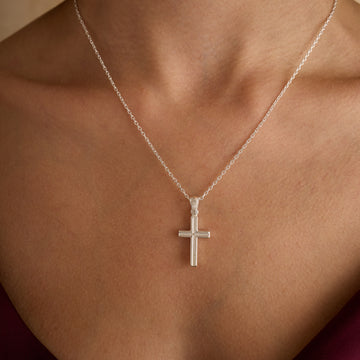 Cross Necklace Men Thick Cross Sideways Cross Necklace Christian Necklace Unique Cross Necklace Gift For Her Him Gold Plated Cross