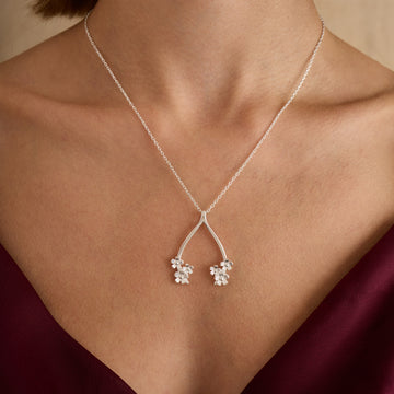 Flower Wishbone Ring Holder Necklace