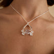 Flower Wishbone Ring Holder Necklace