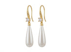 Long Teardrop Pearl Drop Earrings