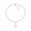 14k Solid Gold Pearl & Initial Necklace