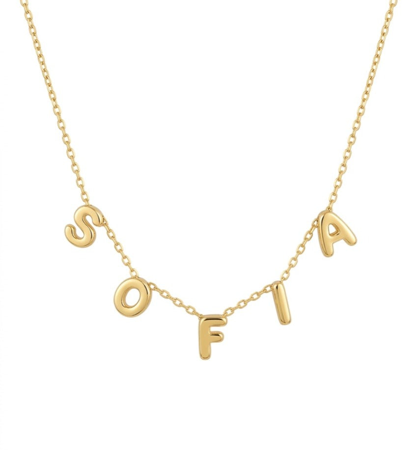 Custom 3D Mini Puff Name Necklace