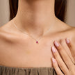 Dainty Drop Ruby Jewelry Set