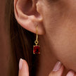 Dainty Ruby Necklace & Earrings Set in 925 Sterling Silver