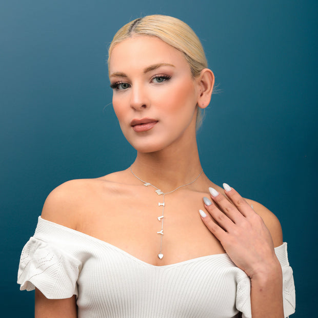 Mother of Pearl Lariat Name Necklace