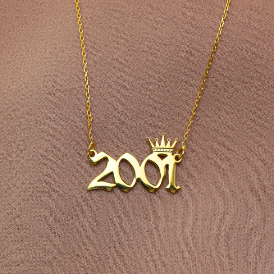 Birth Year Necklace Gold Filled