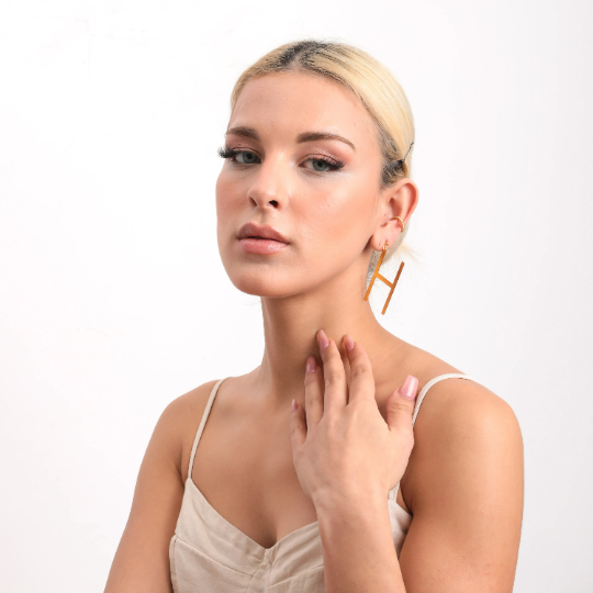 Initial Letter Hoop Earrings