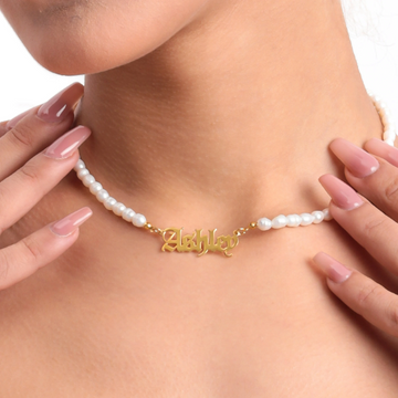 Pearl Choker Name Necklace