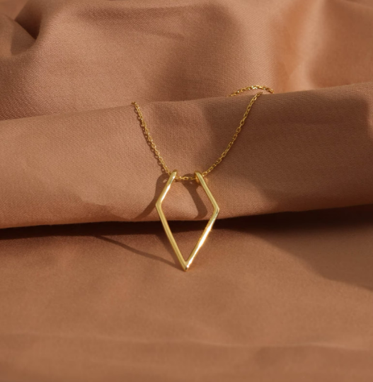 Geometric Sterling Silver Ring Holder Necklace
