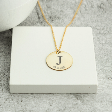 Balloon Letter Necklace Gold