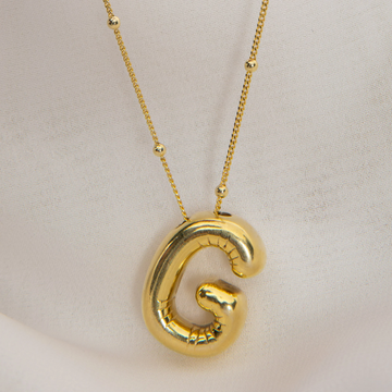 Balloon Letter Necklace Gold Filled