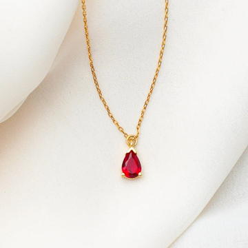 Dainty Ruby Silver Necklace