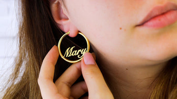 Gold Name Minimalist Hoop Earrings