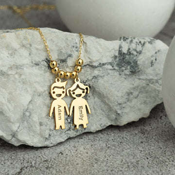 Boy and Girls Charm Necklace