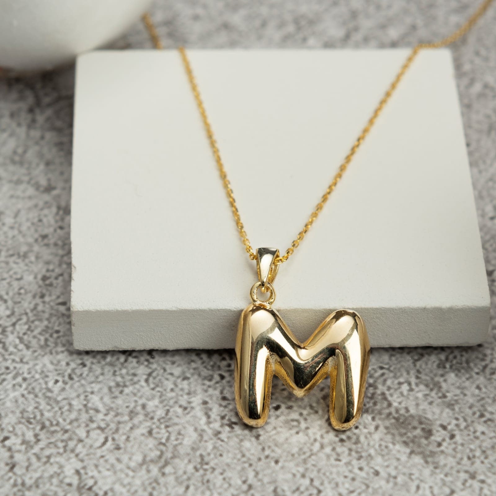 Puff Letter Necklace