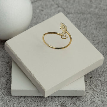 Initial Adjustable Ring Silver