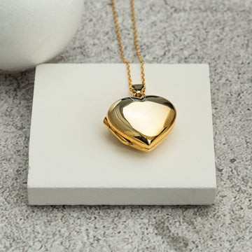 Silver Locket Heart Necklace