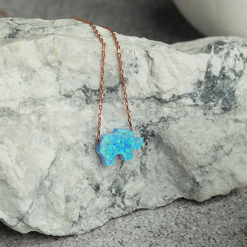 Opal-Elefant-Halskette