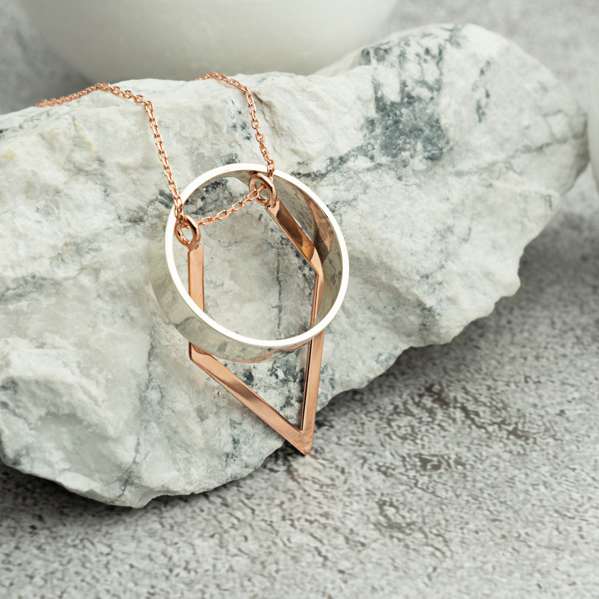 Geometric Ring Holder Necklace