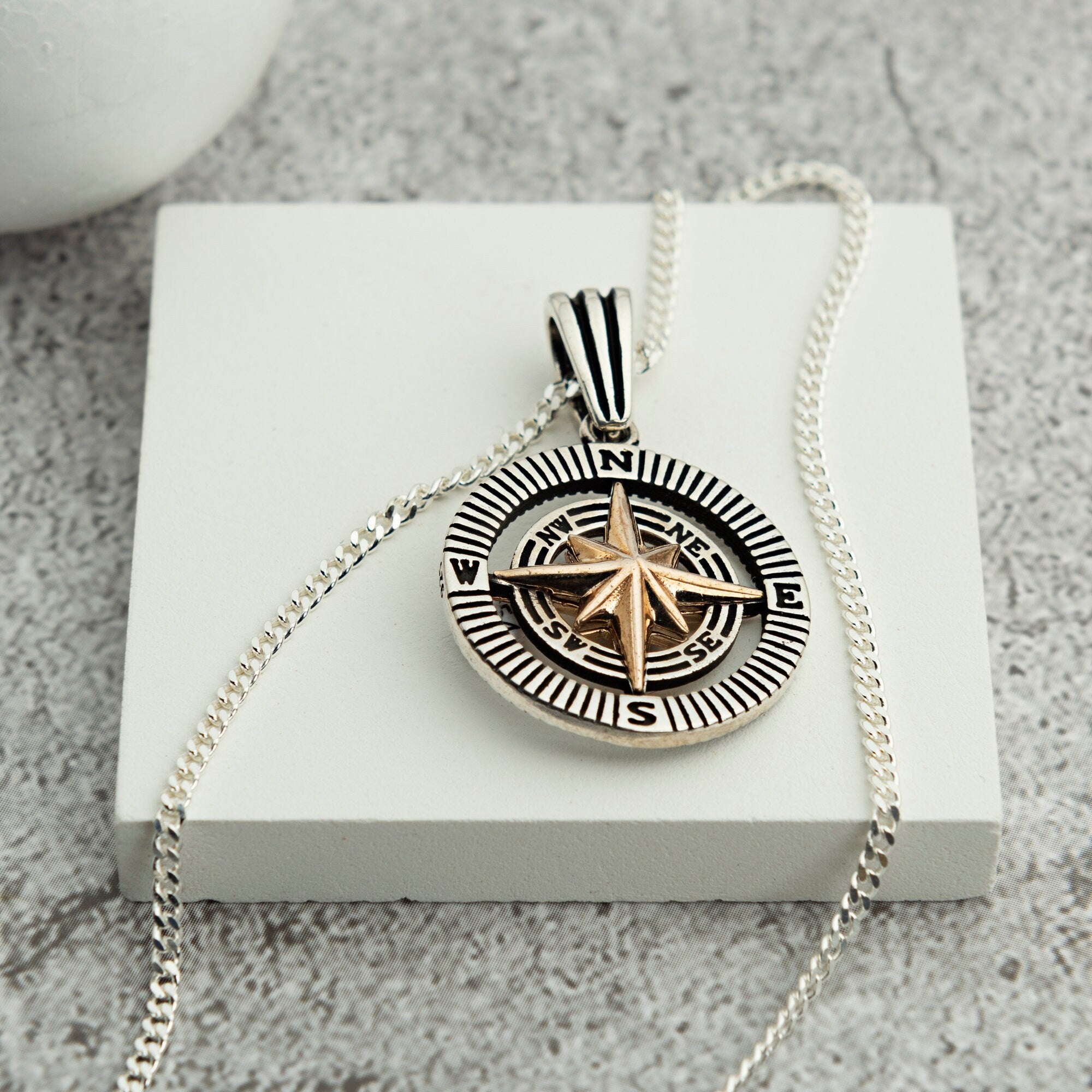 Compass and North Star Necklace