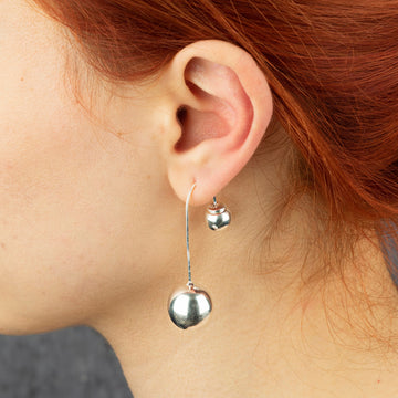 Silver Big Ball Earrings