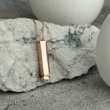Vertical Bar Necklace Four Sided Necklace