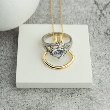 Dainty Pendant Wedding Ring Keeper Necklace