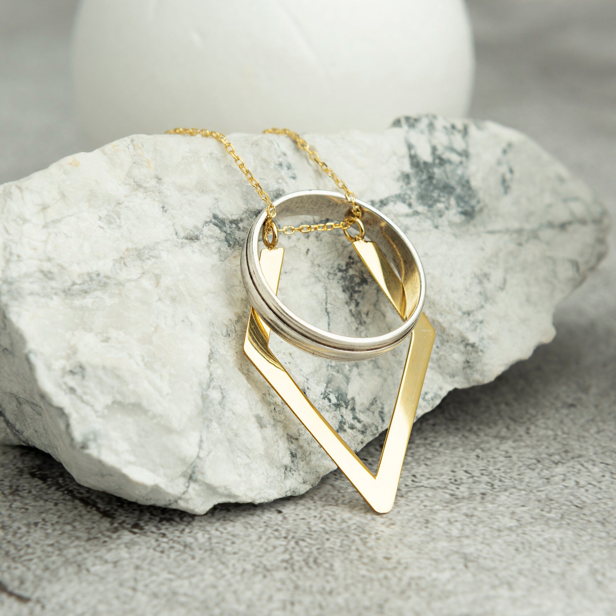 Gold Russian Wedding Ring Necklace | Yellow Gold | Auree Jewellery