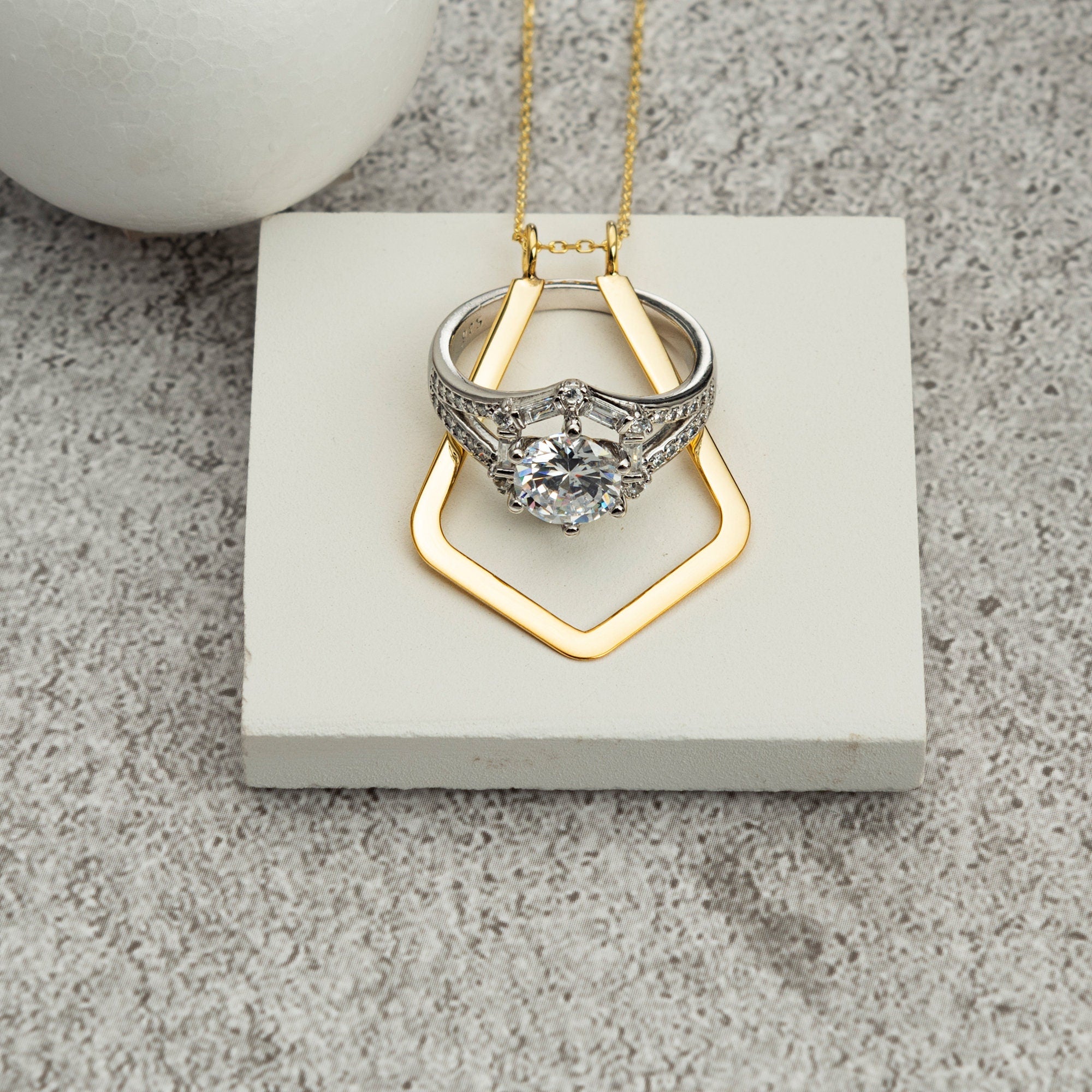 Magic Ring Holder Necklace Wedding / Engagement Ring Holder | Etsy | Ring  holder pendant, Ring holder necklace, Engagement ring holders