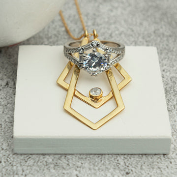 Zircon Stone Ring Holder Necklace
